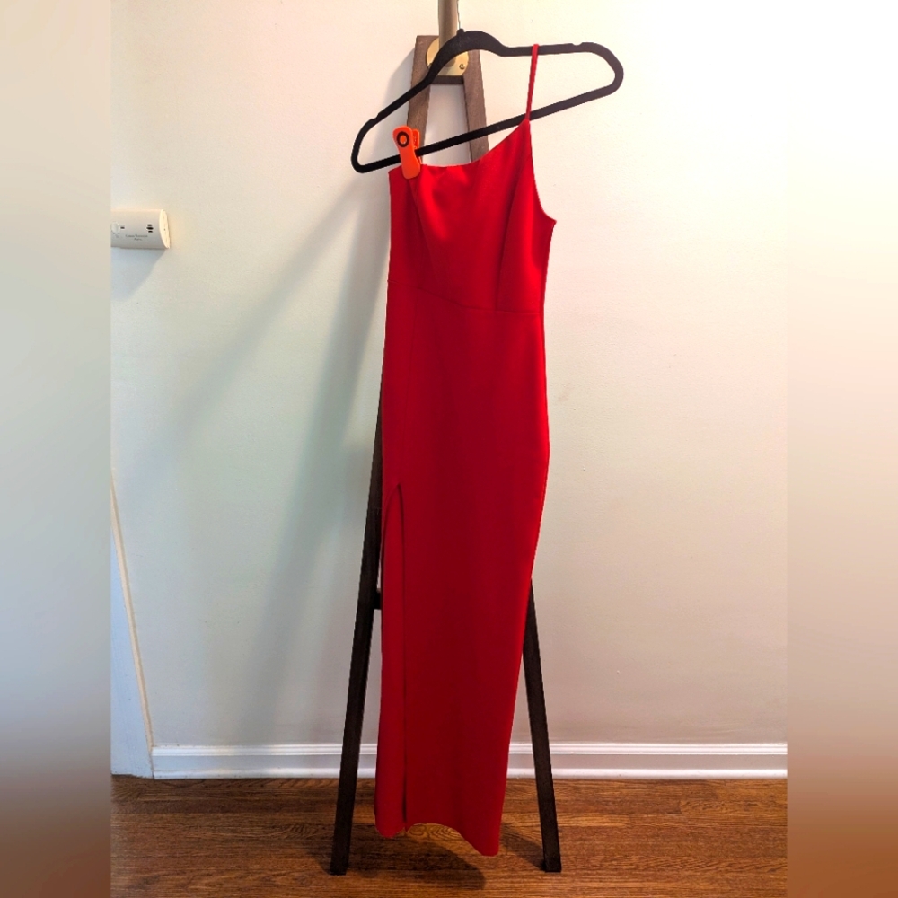 Lulu's Single Strap, High Slit Elegant Dress